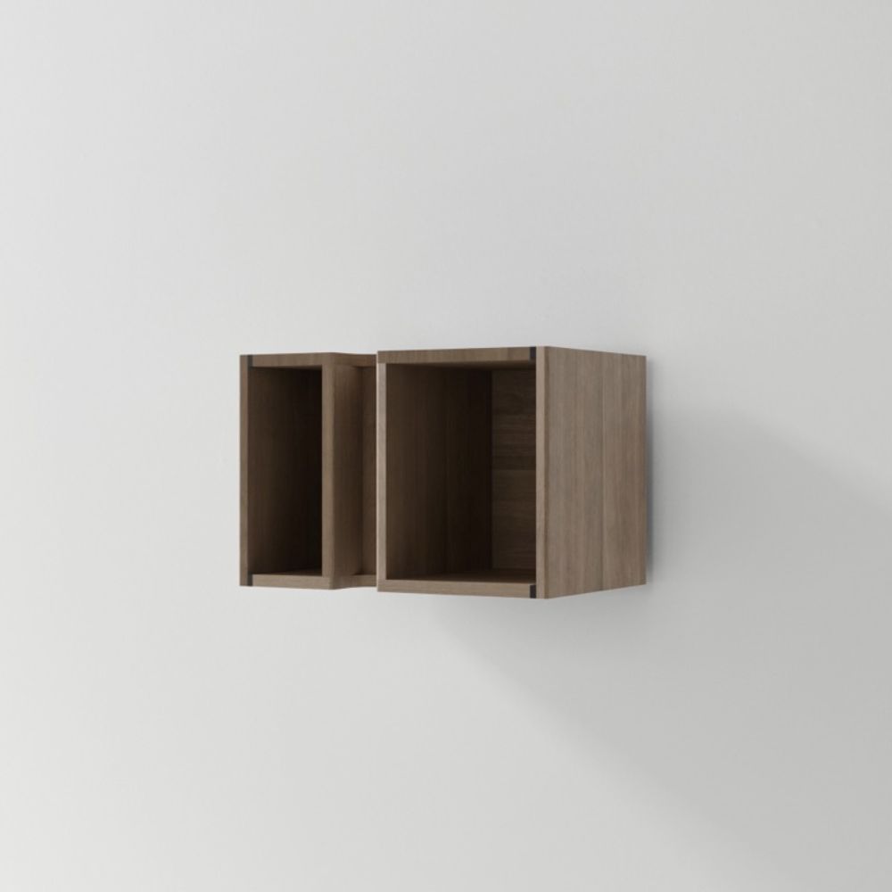 Nuevo HGDB200 Inumbra Media Unit Cabinet  - Dry Smoked Cabinet and Black Detail